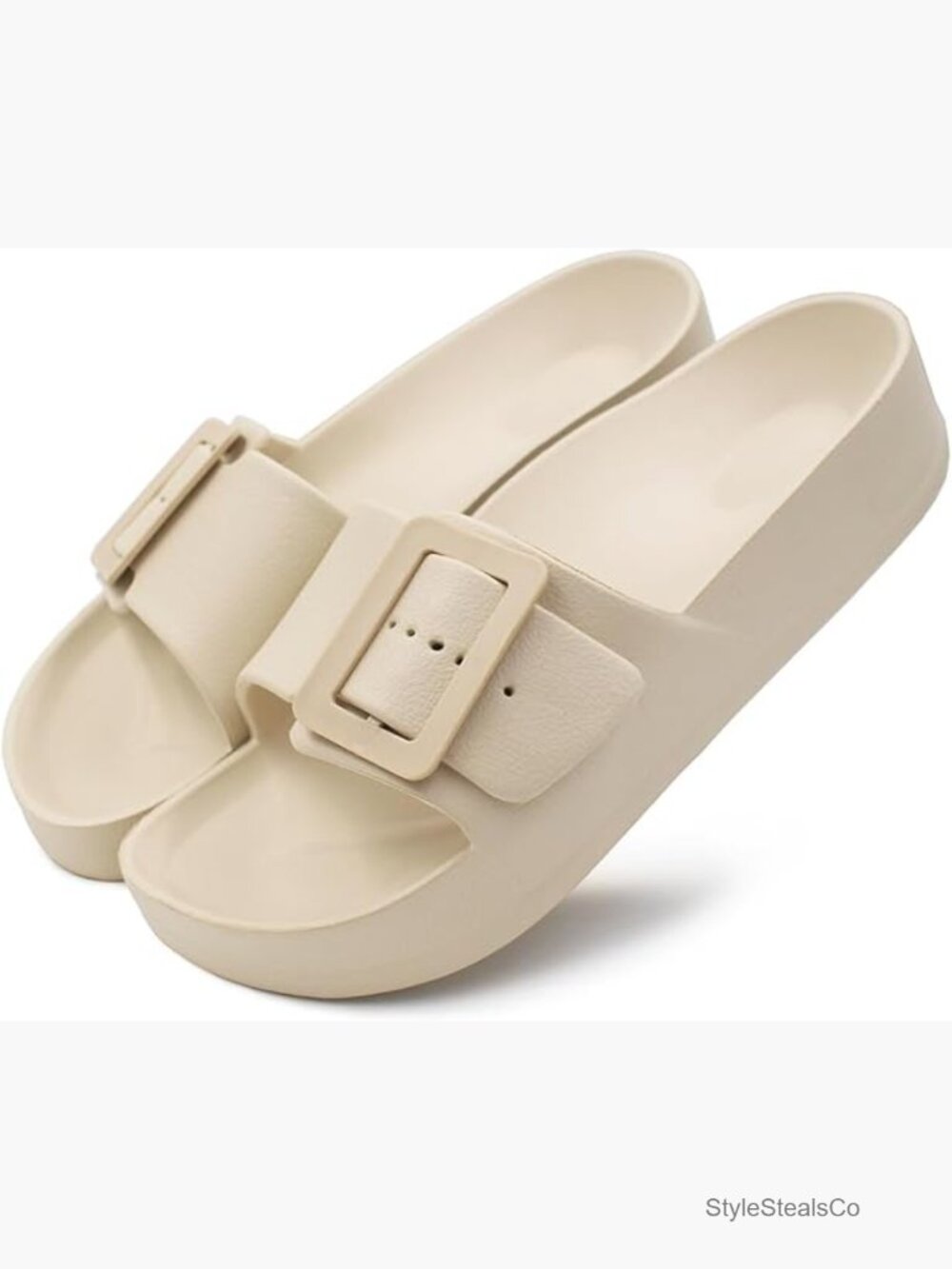 Arch Support Slide Sandals Adjustable Buckle Platform Cloud Slides Lightweight